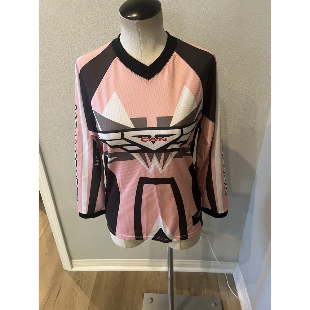 VCAN Sports Motocross Jersey Womens XL Pink Black MX Dirt Bike ATV Racing
